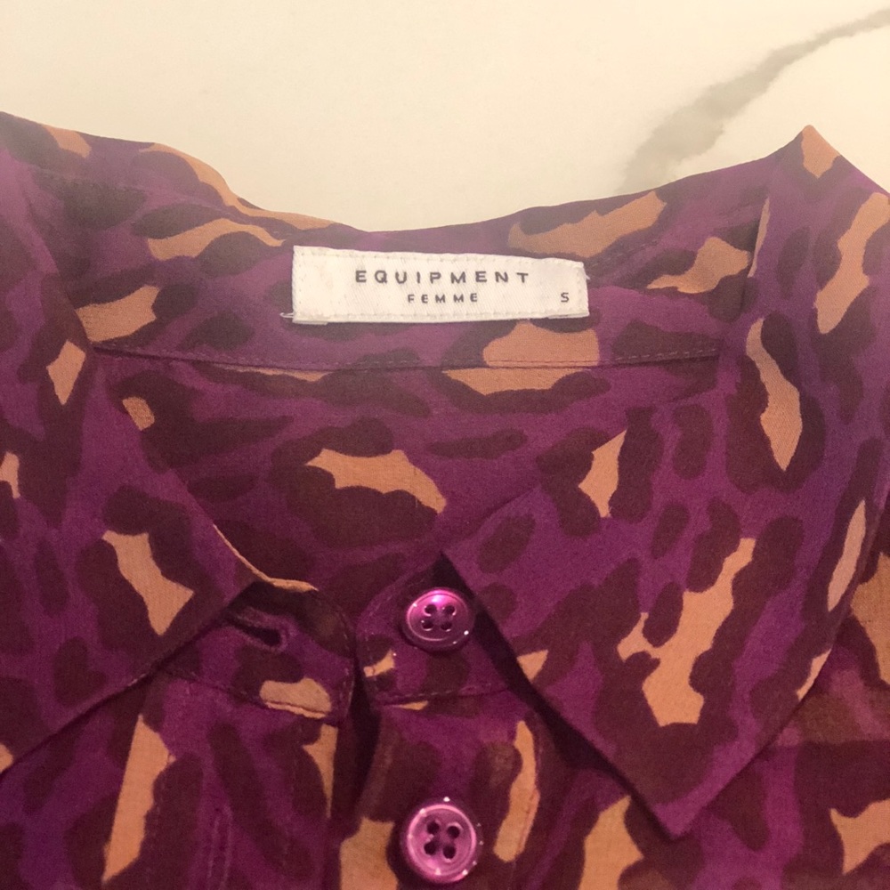 Equipment Silk Button Down Top Small - image 3